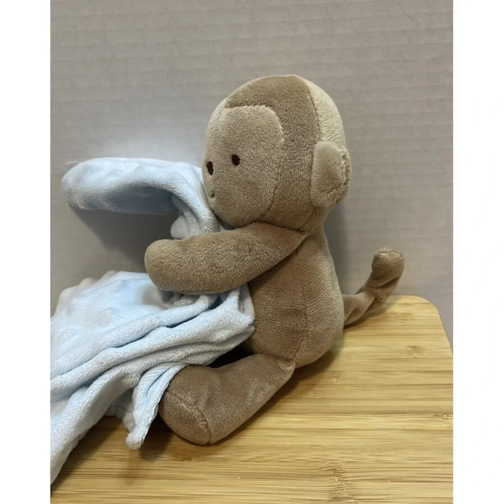 Carter's Monkey Plush Blue I love‎ Mommy Minky Baby Blanket Lovey Rattle